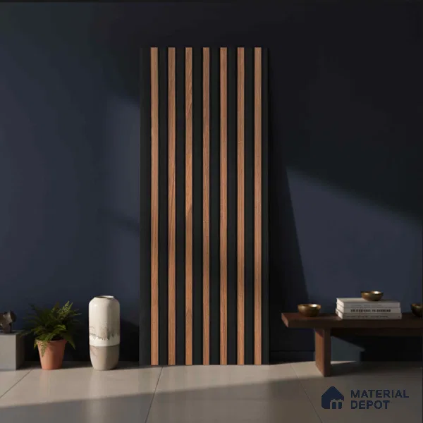 Wooden Look PN 03531 9.5 ft x 4.8 inch Charcoal Panel - 11 mm | Suitable for Feature Wall, TV Unit & Living Room | Width is Subjected to 5% Variation