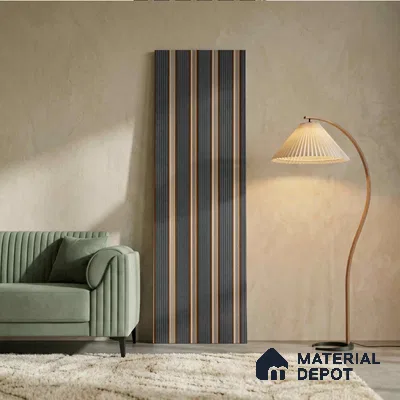 Grey Metallic Look PN 04067 B 9.5 ft x 4.9 inch Charcoal Panel - 12 mm | Suitable for Feature Wall, TV Unit & Living Room | Width is Subjected to 5% Variation