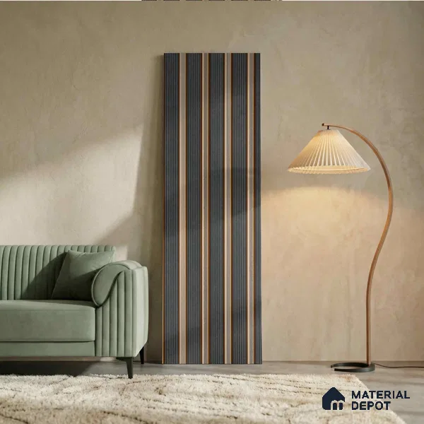 Grey Metallic Look PN 04067 B 9.5 ft x 4.9 inch Charcoal Panel - 12 mm | Suitable for Feature Wall, TV Unit & Living Room | Width is Subjected to 5% Variation