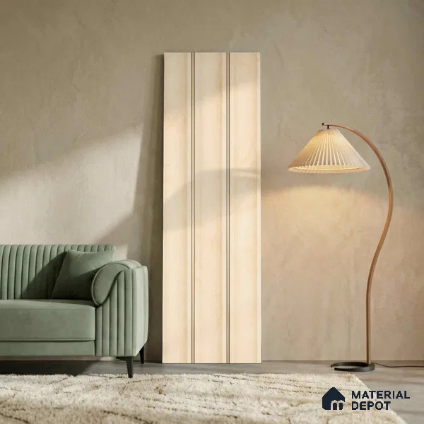Ivory Marble Look PN 04070 B 9.5 ft x 4.9 inch Charcoal Panel - 12 mm | Suitable for Feature Wall, TV Unit & Living Room | Width is Subjected to 5% Variation