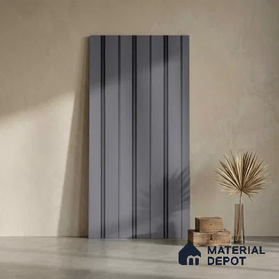 Grey Plain Colour Look PN 04612 9.5 ft x 4.7 inch Charcoal Panel - 12 mm | Suitable for Feature Wall, TV Unit & Living Room | Width is Subjected to 5% Variation