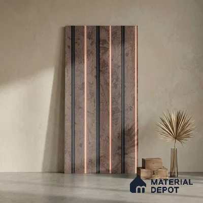 Brown Marble Look PN 04615 9.5 ft x 4.7 inch Charcoal Panel - 12 mm | Suitable for Feature Wall, TV Unit & Living Room | Width is Subjected to 5% Variation