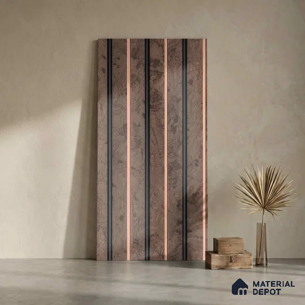 Brown Marble Look PN 04615 9.5 ft x 4.7 inch Charcoal Panel - 12 mm | Suitable for Feature Wall, TV Unit & Living Room | Width is Subjected to 5% Variation