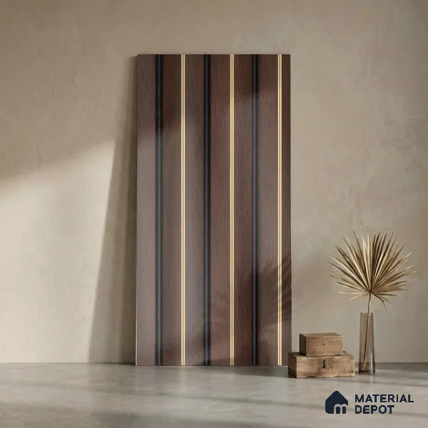 Wooden Look PN 04616 8 ft x 4.7 inch Charcoal Panel - 12 mm | Suitable for Feature Wall, TV Unit & Living Room | Width is Subjected to 5% Variation