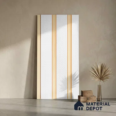 White Marble Look PN 04622 9.5 ft x 4.7 inch Charcoal Panel - 12 mm | Suitable for Feature Wall, TV Unit & Living Room | Width is Subjected to 5% Variation