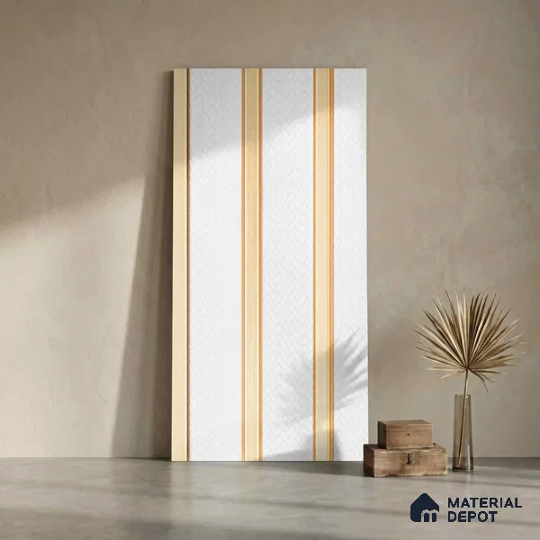 White Marble Look PN 04622 9.5 ft x 4.7 inch Charcoal Panel - 12 mm | Suitable for Feature Wall, TV Unit & Living Room | Width is Subjected to 5% Variation