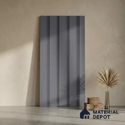 Grey Plain Colour Look PN 04627 9.5 ft x 4.7 inch Charcoal Panel - 12 mm | Suitable for Feature Wall, TV Unit & Living Room | Width is Subjected to 5% Variation