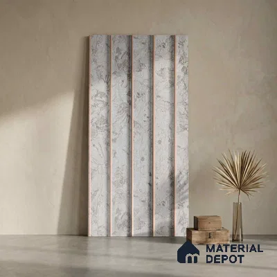 Grey Marble Look PN 04628 9.5 ft x 4.7 inch Charcoal Panel - 12 mm | Suitable for Feature Wall, TV Unit & Living Room | Width is Subjected to 5% Variation