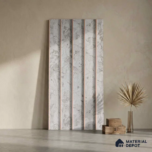 Grey Marble Look PN 04628 9.5 ft x 4.7 inch Charcoal Panel - 12 mm | Suitable for Feature Wall, TV Unit & Living Room | Width is Subjected to 5% Variation