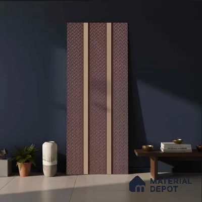 Brown Fabric Look PN 04630 B 9.5 ft x 4.7 inch Charcoal Panel - 12 mm | Suitable for Feature Wall, TV Unit & Living Room | Width is Subjected to 5% Variation