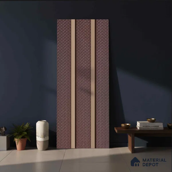 Brown Fabric Look PN 04630 B 9.5 ft x 4.7 inch Charcoal Panel - 12 mm | Suitable for Feature Wall, TV Unit & Living Room | Width is Subjected to 5% Variation