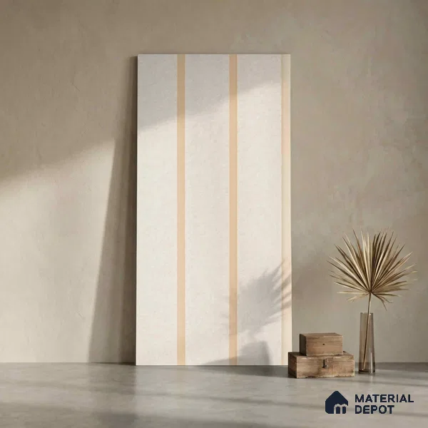 Ivory Fabric Look PN 04647 9.5 ft x 4.7 inch Charcoal Panel - 12 mm | Suitable for Feature Wall, TV Unit & Living Room | Width is Subjected to 5% Variation