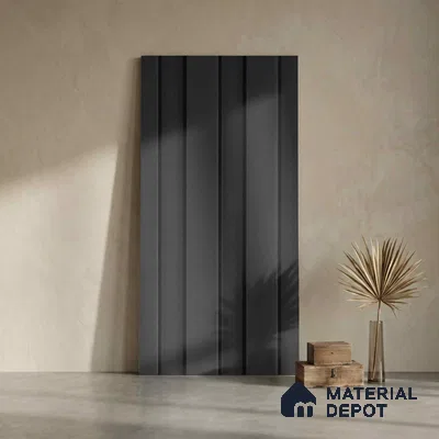 Black Plain Colour Look PN 04648 9.5 ft x 4.7 inch Charcoal Panel - 12 mm | Suitable for Feature Wall, TV Unit & Living Room | Width is Subjected to 5% Variation