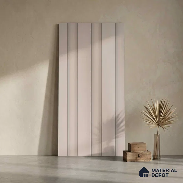 Beige Plain Colour Look PN 04873 B 9.5 ft x 4.7 inch Charcoal Panel - 12 mm | Suitable for Feature Wall, TV Unit & Living Room | Width is Subjected to 5% Variation
