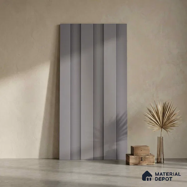 Grey Plain Colour Look PN 04875 9.5 ft x 4.7 inch Charcoal Panel - 12 mm | Suitable for Feature Wall, TV Unit & Living Room | Width is Subjected to 5% Variation