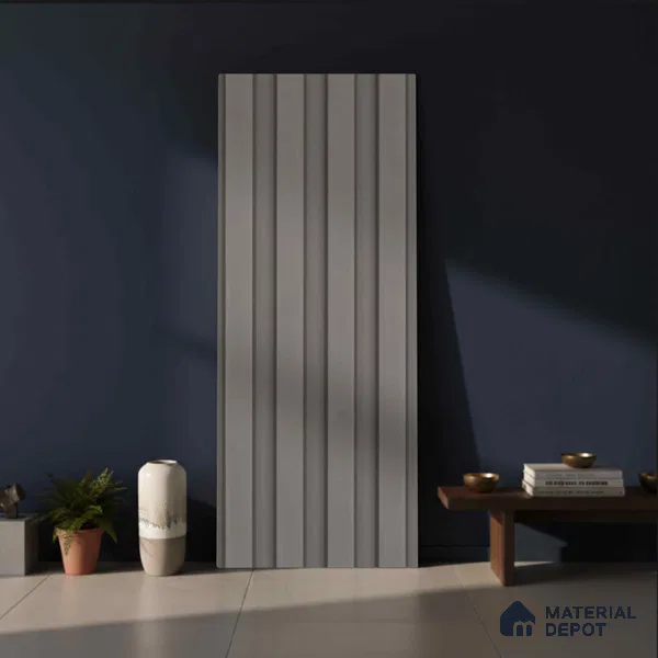 Grey Plain Colour Look PN 04883 B 9.5 ft x 4.7 inch Charcoal Panel - 12 mm | Suitable for Feature Wall, TV Unit & Living Room | Width is Subjected to 5% Variation
