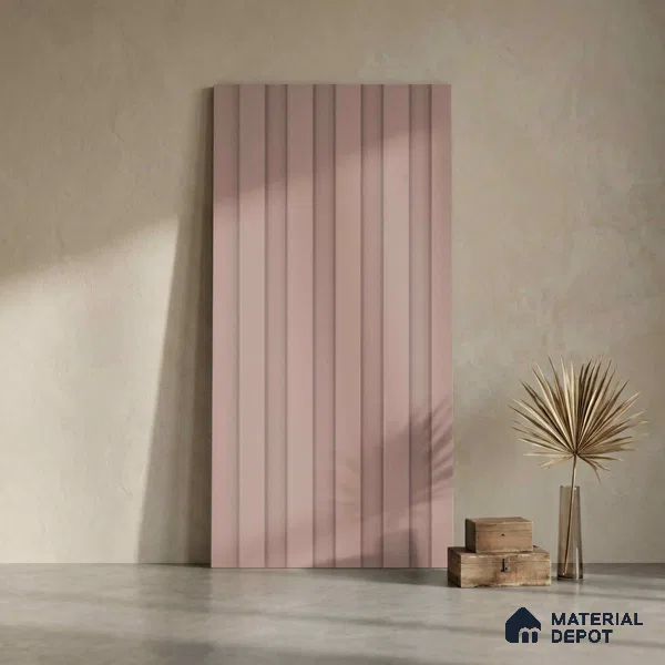 Pink Plain Colour Look PN 04884 9.5 ft x 4.7 inch Charcoal Panel - 12 mm | Suitable for Feature Wall, TV Unit & Living Room | Width is Subjected to 5% Variation