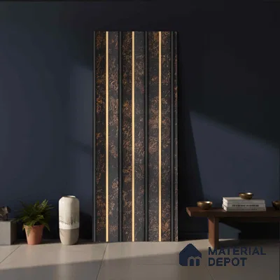 Black Marble Look PN 05102 9 ft x 6.6 inch Charcoal Panel - 12 mm | Suitable for Feature Wall, TV Unit & Living Room | Width is Subjected to 5% Variation