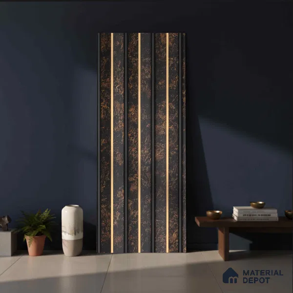 Black Marble Look PN 05102 9 ft x 6.6 inch Charcoal Panel - 12 mm | Suitable for Feature Wall, TV Unit & Living Room | Width is Subjected to 5% Variation