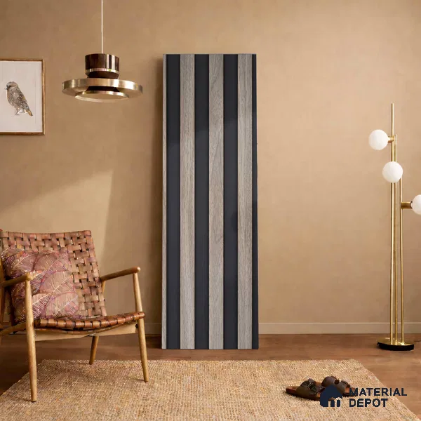 Wooden Look PN 05760 9.5 ft x 7.8 inch Charcoal Panel - 12 mm | Suitable for Feature Wall, TV Unit & Living Room | Width is Subjected to 5% Variation