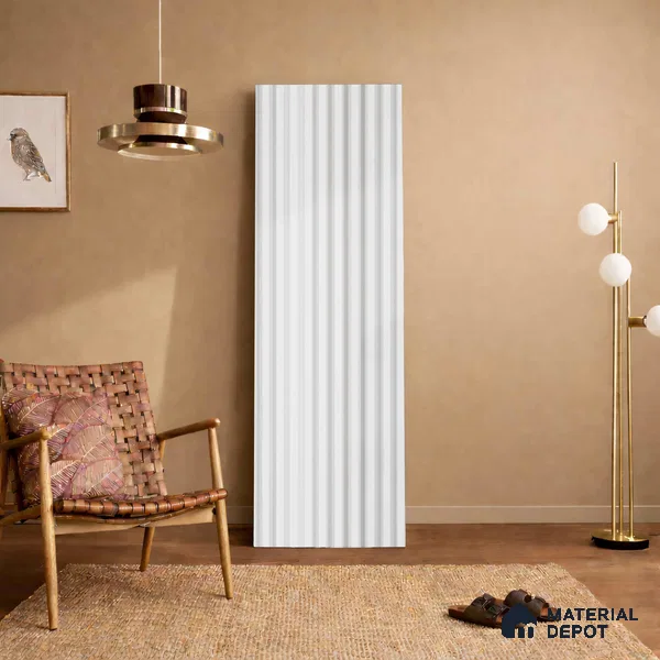 White Plain Colour Look PN 05761 9.5 ft x 7.8 inch Charcoal Panel - 12 mm | Suitable for Feature Wall, TV Unit & Living Room | Width is Subjected to 5% Variation