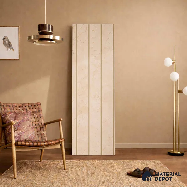 Ivory Marble Look PN 05772 9.5 ft x 7.8 inch Charcoal Panel - 12 mm | Suitable for Feature Wall, TV Unit & Living Room | Width is Subjected to 5% Variation