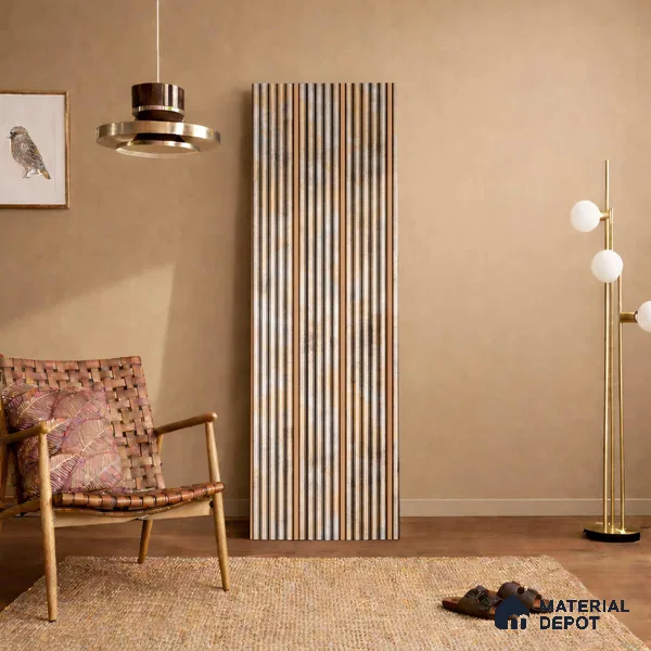 Multi Colour Metallic Look PN 05781 9.5 ft x 7.8 inch Charcoal Panel - 12 mm | Suitable for Feature Wall, TV Unit & Living Room | Width is Subjected to 5% Variation
