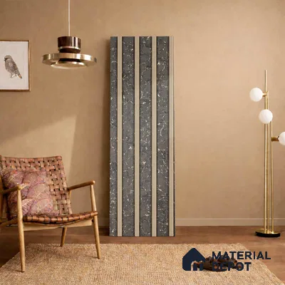 Grey Marble Look PN 06109 9.5 ft x 7.8 inch Charcoal Panel - 12 mm | Suitable for Feature Wall, TV Unit & Living Room | Width is Subjected to 5% Variation