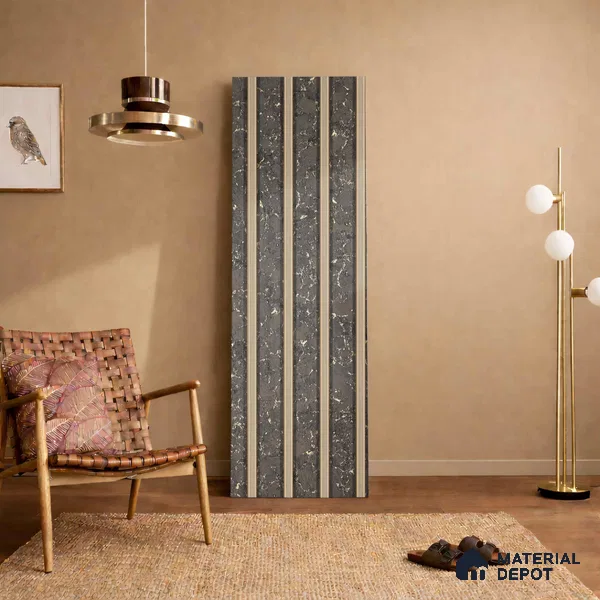 Grey Marble Look PN 06109 9.5 ft x 7.8 inch Charcoal Panel - 12 mm | Suitable for Feature Wall, TV Unit & Living Room | Width is Subjected to 5% Variation