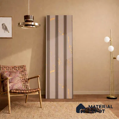 Beige Marble Look PN 06155 9.5 ft x 7.8 inch Charcoal Panel - 12 mm | Suitable for Feature Wall, TV Unit & Living Room | Width is Subjected to 5% Variation