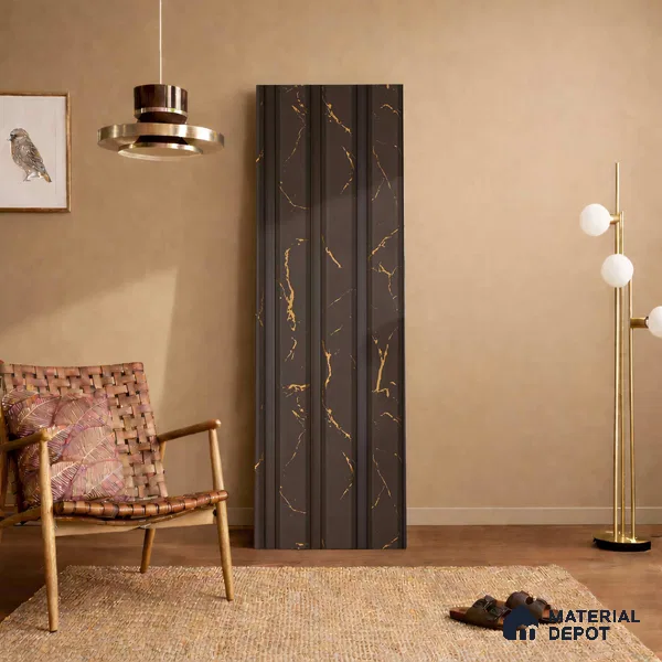 Brown Marble Look PN 06156 9.5 ft x 7.8 inch Charcoal Panel - 12 mm | Suitable for Feature Wall, TV Unit & Living Room | Width is Subjected to 5% Variation