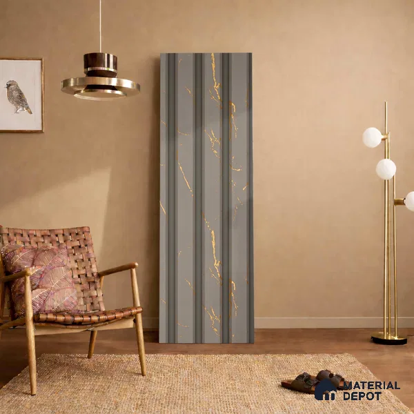 Grey Marble Look PN 06157 9.5 ft x 7.8 inch Charcoal Panel - 12 mm | Suitable for Feature Wall, TV Unit & Living Room | Width is Subjected to 5% Variation