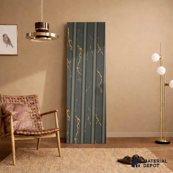 Green Marble Look PN 06159 9.5 ft x 7.8 inch Charcoal Panel - 12 mm | Suitable for Feature Wall, TV Unit & Living Room | Width is Subjected to 5% Variation