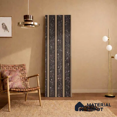 Brown Marble Look PN 06161 9.5 ft x 7.8 inch Charcoal Panel - 12 mm | Suitable for Feature Wall, TV Unit & Living Room | Width is Subjected to 5% Variation