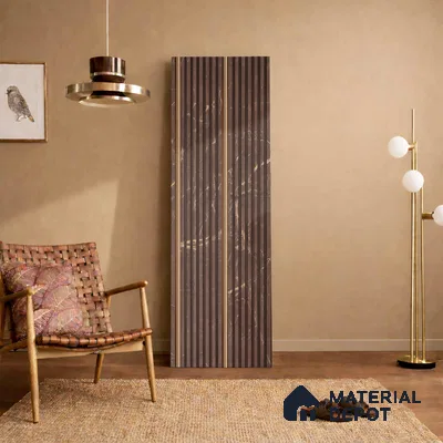 Brown Marble Look PN 06173 9.5 ft x 7.8 inch Charcoal Panel - 12 mm | Suitable for Feature Wall, TV Unit & Living Room | Width is Subjected to 5% Variation