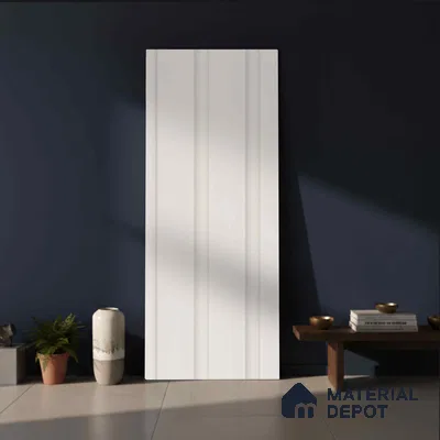 White Plain Colour Look PN 06217 B 9.5 ft x 4.7 inch Charcoal Panel - 12 mm | Suitable for Feature Wall, TV Unit & Living Room | Width is Subjected to 5% Variation