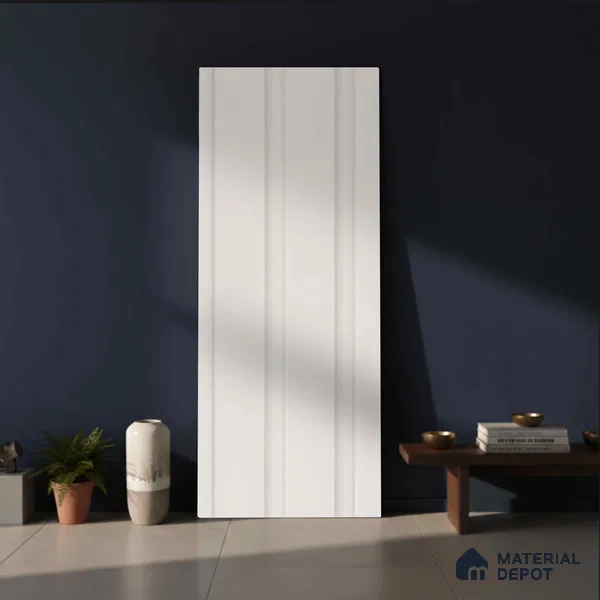 White Plain Colour Look PN 06217 B 9.5 ft x 4.7 inch Charcoal Panel - 12 mm | Suitable for Feature Wall, TV Unit & Living Room | Width is Subjected to 5% Variation