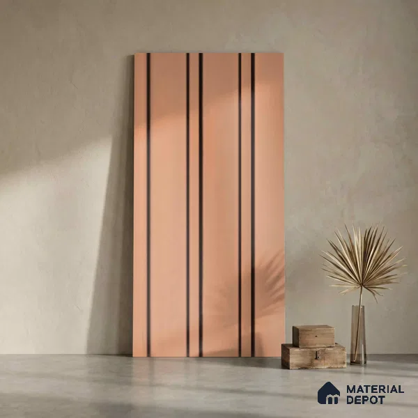 Orange Plain Colour Look PN 06222 9.5 ft x 4.7 inch Charcoal Panel - 12 mm | Suitable for Feature Wall, TV Unit & Living Room | Width is Subjected to 5% Variation