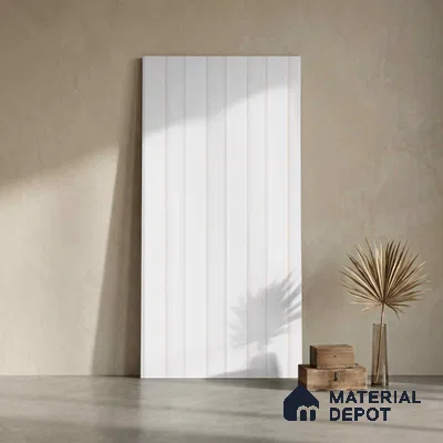 White Plain Colour Look PN 06232 9.5 ft x 4.7 inch Charcoal Panel - 12 mm | Suitable for Feature Wall, TV Unit & Living Room | Width is Subjected to 5% Variation