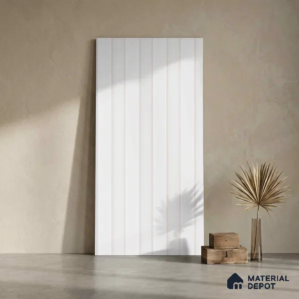 White Plain Colour Look PN 06232 9.5 ft x 4.7 inch Charcoal Panel - 12 mm | Suitable for Feature Wall, TV Unit & Living Room | Width is Subjected to 5% Variation