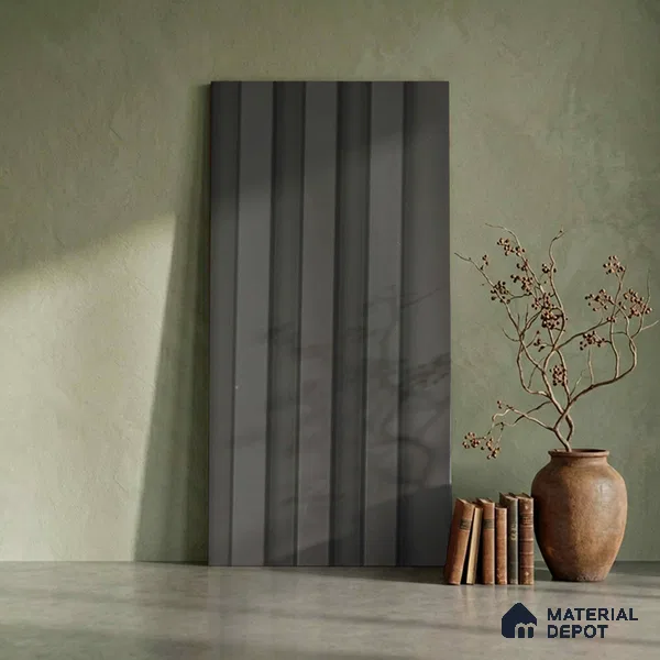 Grey Plain Colour Look PN 06235 9.5 ft x 4.7 inch Charcoal Panel - 12 mm | Suitable for Feature Wall, TV Unit & Living Room | Width is Subjected to 5% Variation