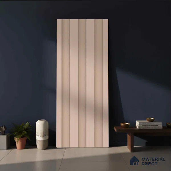Beige Plain Colour Look PN 06236 B 9.5 ft x 4.7 inch Charcoal Panel - 12 mm | Suitable for Feature Wall, TV Unit & Living Room | Width is Subjected to 5% Variation