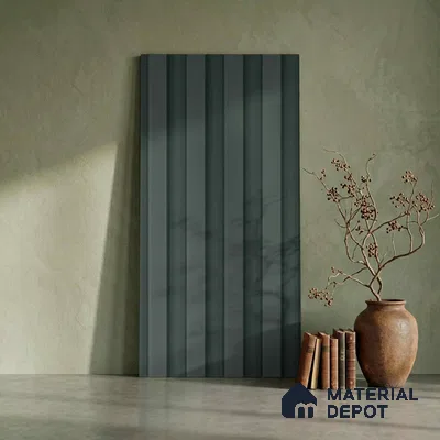 Green Plain Colour Look PN 06244 9.5 ft x 4.7 inch Charcoal Panel - 12 mm | Suitable for Feature Wall, TV Unit & Living Room | Width is Subjected to 5% Variation