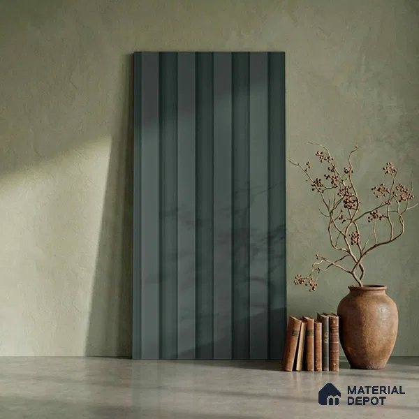 Green Plain Colour Look PN 06244 9.5 ft x 4.7 inch Charcoal Panel - 12 mm | Suitable for Feature Wall, TV Unit & Living Room | Width is Subjected to 5% Variation