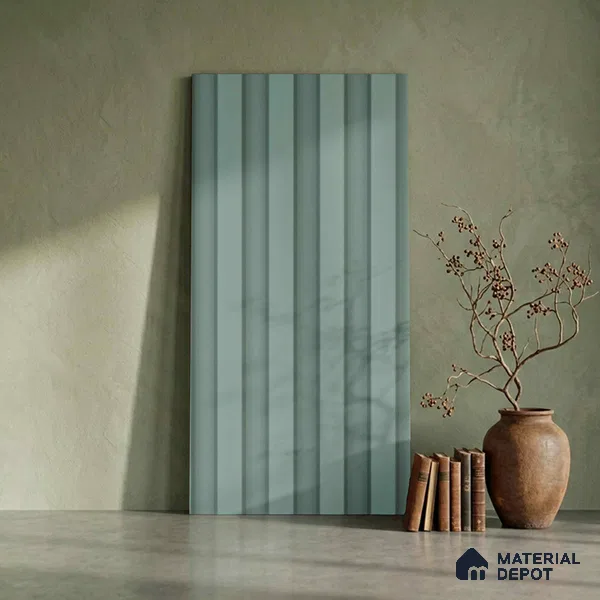 Green Plain Colour Look PN 06245 9.5 ft x 4.7 inch Charcoal Panel - 12 mm | Suitable for Feature Wall, TV Unit & Living Room | Width is Subjected to 5% Variation