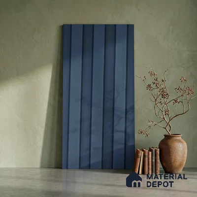 Blue Plain Colour Look PN 06246 9.5 ft x 4.7 inch Charcoal Panel - 12 mm | Suitable for Feature Wall, TV Unit & Living Room | Width is Subjected to 5% Variation