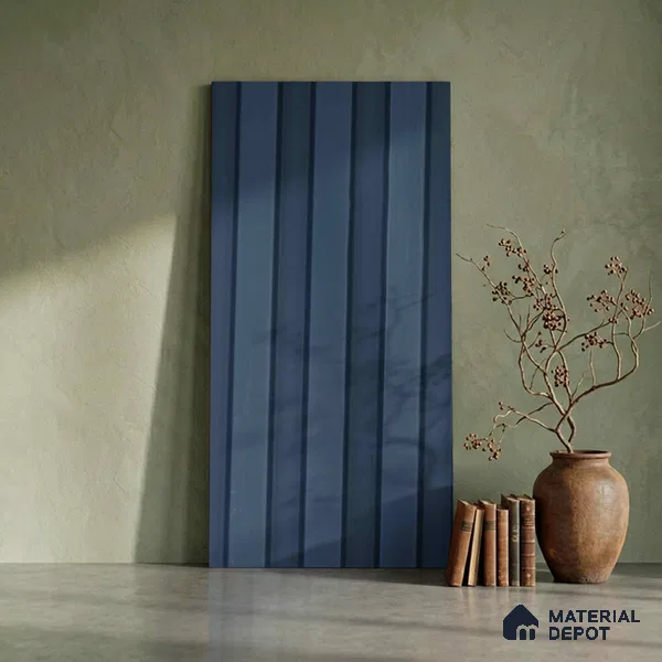Blue Plain Colour Look PN 06246 9.5 ft x 4.7 inch Charcoal Panel - 12 mm | Suitable for Feature Wall, TV Unit & Living Room | Width is Subjected to 5% Variation