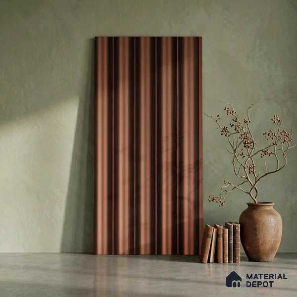 Brown Metallic Look PN 06250 9.5 ft x 4.7 inch Charcoal Panel - 12 mm | Suitable for Feature Wall, TV Unit & Living Room | Width is Subjected to 5% Variation
