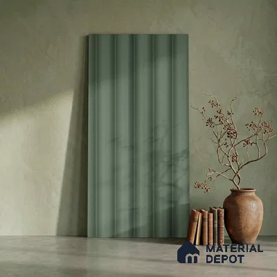 Green Metallic Look PN 06252 9.5 ft x 4.7 inch Charcoal Panel - 12 mm | Suitable for Feature Wall, TV Unit & Living Room | Width is Subjected to 5% Variation