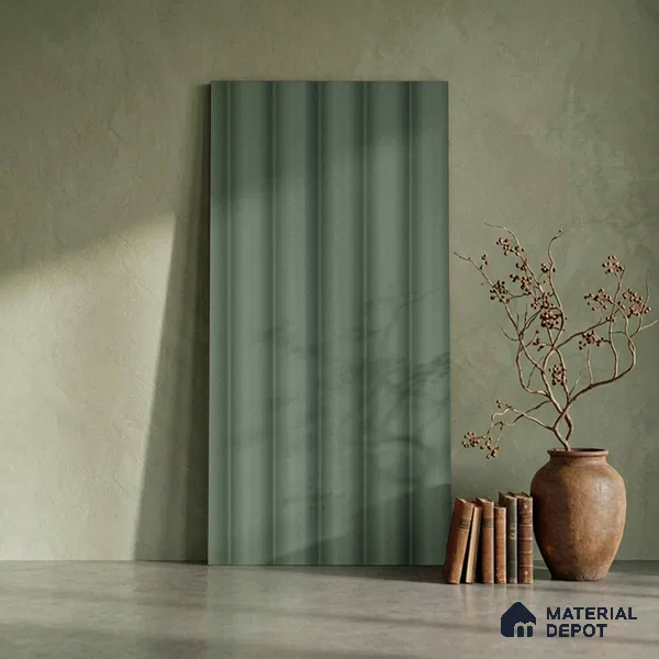 Green Metallic Look PN 06252 9.5 ft x 4.7 inch Charcoal Panel - 12 mm | Suitable for Feature Wall, TV Unit & Living Room | Width is Subjected to 5% Variation